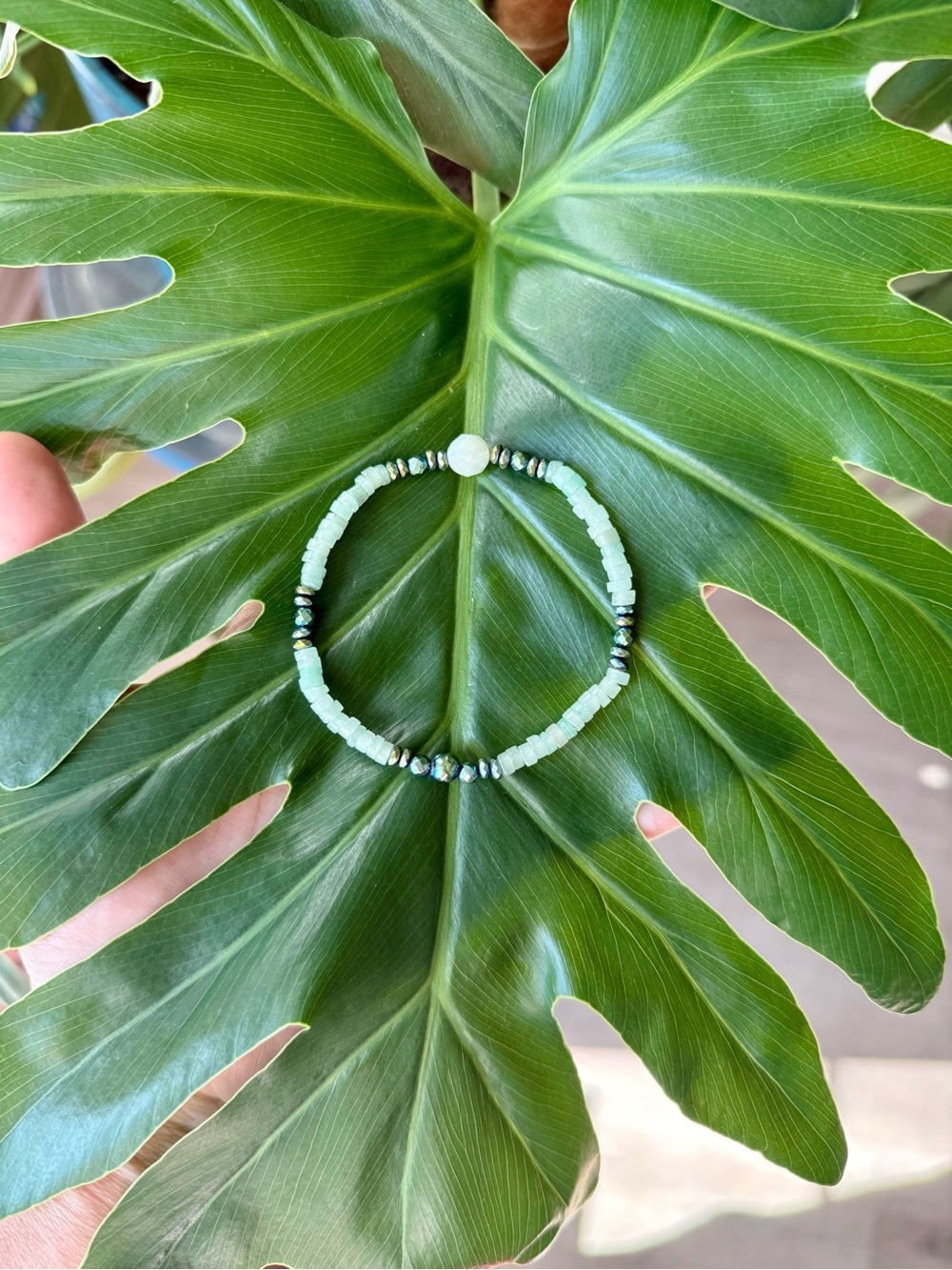 Green Aventurine - Hematite - Serpentine bracelet (one)